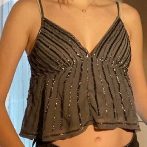 S, sequin top